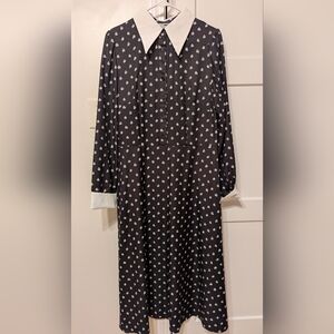 Elegant Black and White Floral Dress